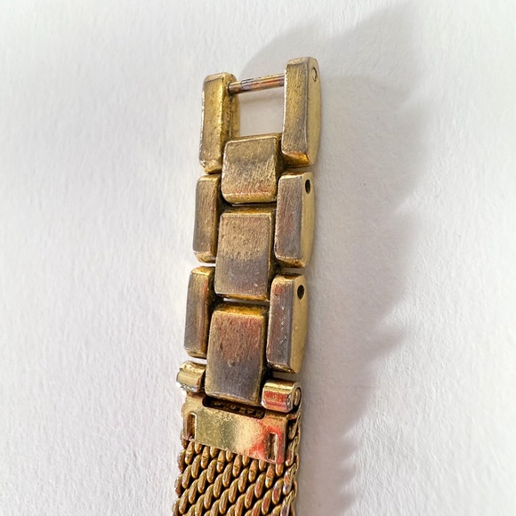 ⌚️ Vintage George Gold-Tone Ladies Dress Watch Diamond-Style Accents Blue Dial - Picture 10 of 11